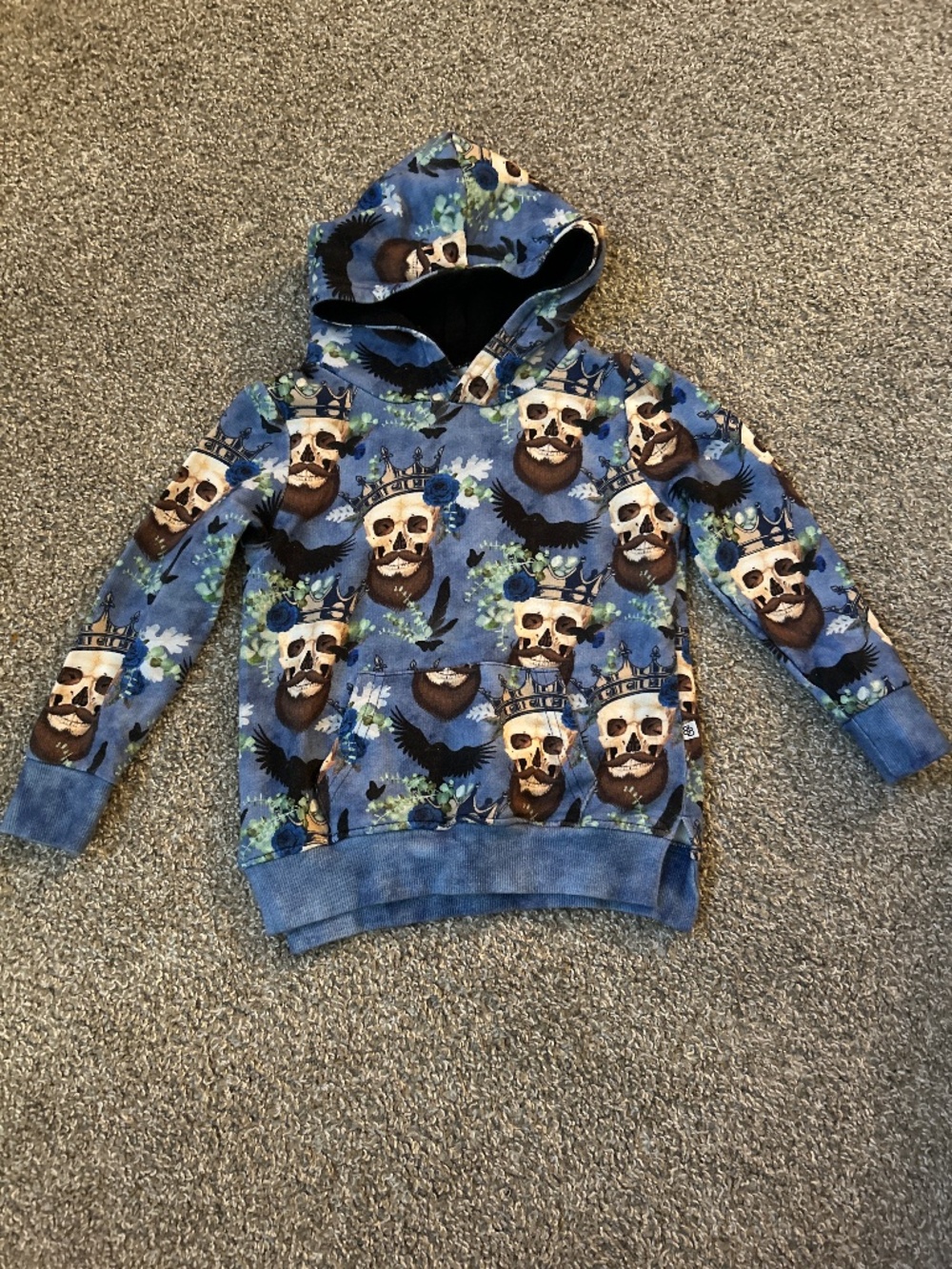 Little bum bums king skull hoodie size 3T NWOT viscose bamboo